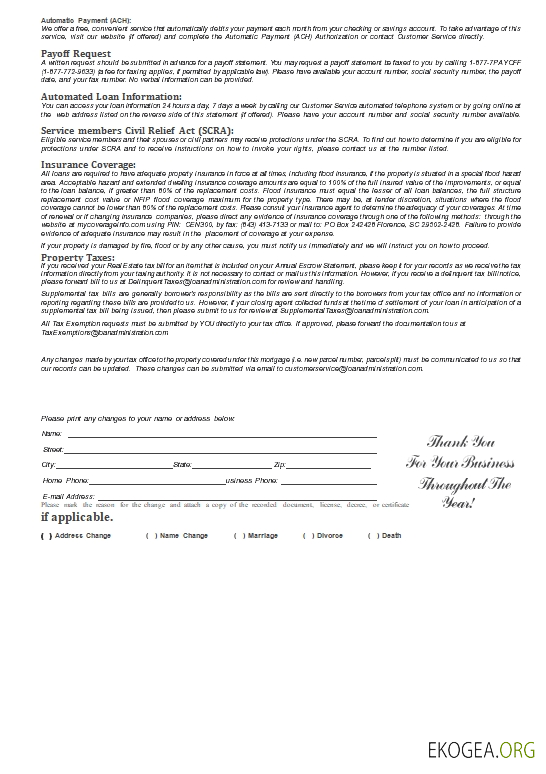 Relevé de prêt de la Central Loan Administration des États , Unis, 3 pages 3 template Relevé de prêt de la Central Loan Administration des États , Unis, 3 pages 3 template